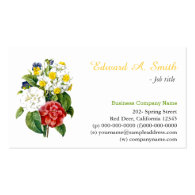 pretty vintage colorful flowers professional business card template