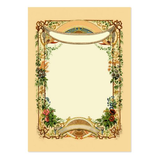 Pretty Vintage Floral Trellis Page Border Design Business Cards (back side)