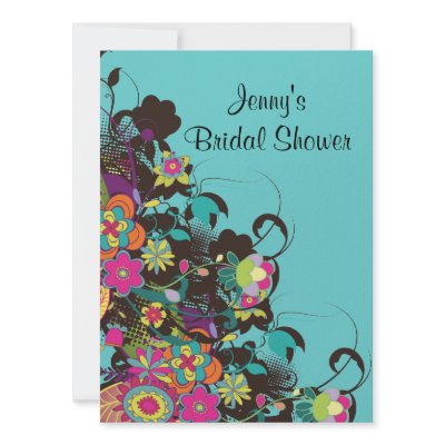 pretty vintage flower frenzy bridal shower personalized invitations Zazzle_invitation