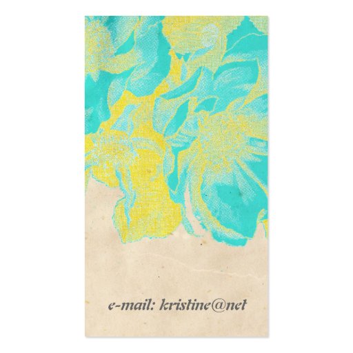 Pretty vintage flowers, business card (back side)