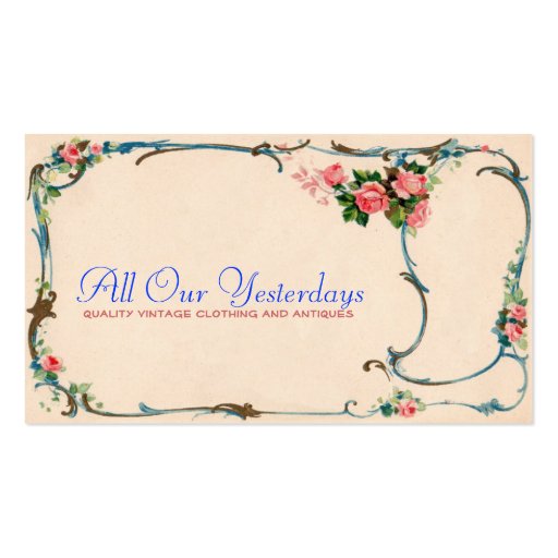 pretty vintage flowers business card (front side)