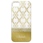 Pretty Vintage Gold & White Lattice iPhone 5 Case
