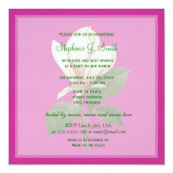 pretty vintage magnolia flowers pink bridal shower personalized invites