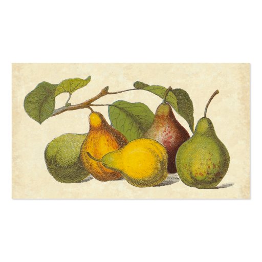 Pretty Vintage Pears Farmer's Market, Greengrocer Business Cards (back side)