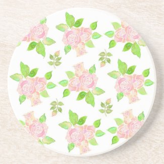Pretty Vintage Pink Roses Coaster or Drinks Mat