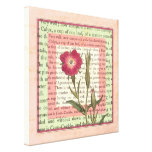Pretty Vintage Wildflower Corncockle Cottage Style Gallery Wrapped Canvas
