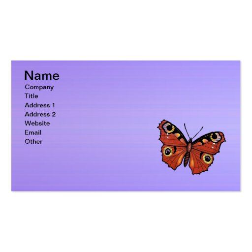 Pretty Vivid Monarch Butterfly Purple Business Cards (front side)