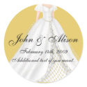 Pretty Wedding Dress D1(b) Wedding Stickers
