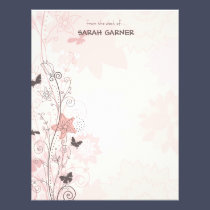 Pretty Whimsical Spring Flowers Writing Stationary letterhead