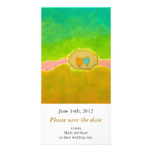 Pretty whimsical wedding art Summer Love Protected Photo Card Template