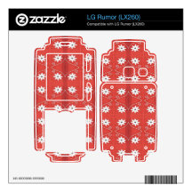 pretty white flower pattern on red LG rumor skins