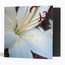 Pretty White Lily Binders