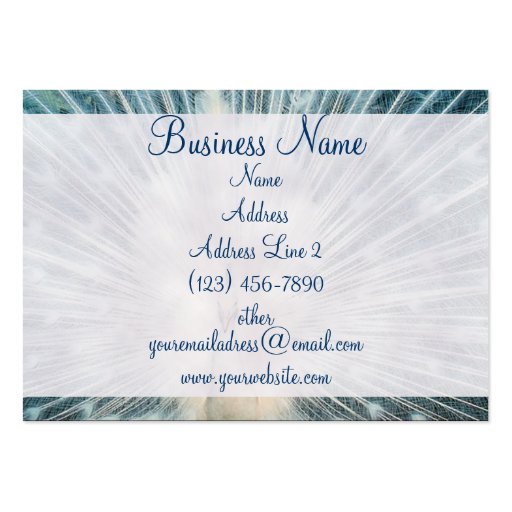 Pretty White Peacock  Business Cards