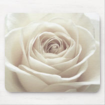 Pretty white rose mouse mats