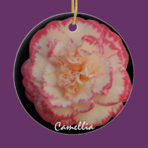 Pretty White with Pink Camellia Christmas Ornament ornaments