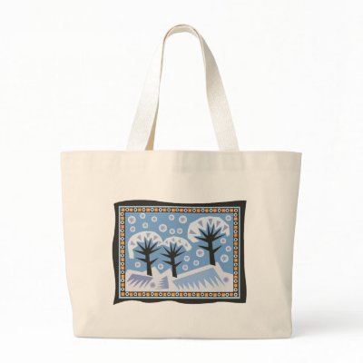 Pretty Winter Scene Bags by freespiritdesigns
