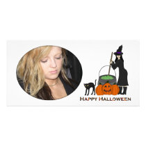 Pretty Witch Halloween Photo Card photo cards
