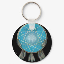 Pretty Wolf Dream Catcher Keychain by PixieMischief Pretty Wolf Dream Catcher Keychain
