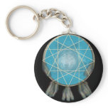 Pretty Wolf Dream Catcher Keychain