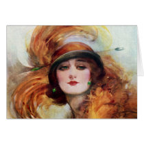 Pretty Woman Flapper Fashion 1920s Greeting Cards