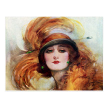 Pretty Woman Flapper Fashion 1920s Postcards