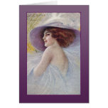 Pretty Woman in a Large Hat Cards and Postcards