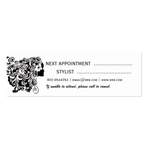 Pretty Woman Long Waves Hair Beauty Salon Business Card Template (back side)