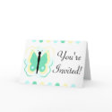 Pretty Yellow And Green Butterfly Baby Shower Invitation