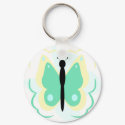 Pretty Yellow And Green Butterfly Keychain