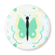 Pretty Yellow And Green Butterfly Magnet by bugspot Pretty Yellow And Green Butterfly Magnet