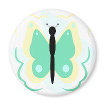 Pretty Yellow And Green Butterfly Magnet by bugspot Pretty Yellow And Green Butterfly Magnet