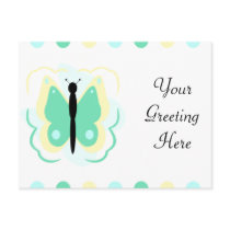 Pretty Yellow And Green Butterfly Postcard by bugspot Pretty Yellow And Green Butterfly Postcard