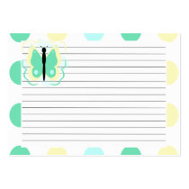 Pretty Yellow And Green Butterfly Recipe Card business cards