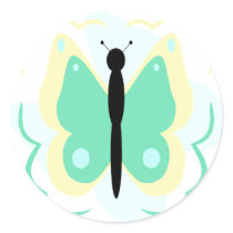 Pretty Yellow And Green Butterfly Sticker by bugspot Pretty Yellow And Green Butterfly Sticker