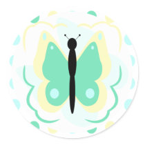 Pretty Yellow And Green Butterfly Sticker by bugspot Pretty Yellow And Green Butterfly Sticker