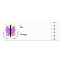 Pretty Yellow And Purple Butterfly Gift Tags