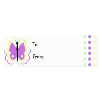 Pretty Yellow And Purple Butterfly Gift Tag business cards
