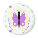 Pretty Yellow And Purple Butterfly Magnet