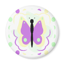 Pretty Yellow And Purple Butterfly Magnet by bugspot Pretty Yellow And Purple Butterfly Magnet