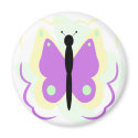Pretty Yellow And Purple Butterfly Magnet