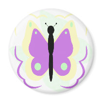 Pretty Yellow And Purple Butterfly Magnet by bugspot Pretty Yellow And Purple Butterfly Magnet