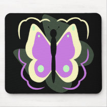 Pretty Yellow And Purple Butterfly Mousepad