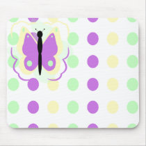 Pretty Yellow And Purple Butterfly Mousepad