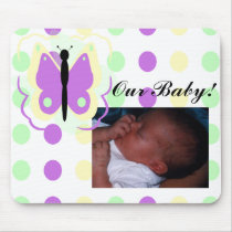 Pretty Yellow And Purple Butterfly Mousepad
