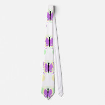 Pretty Yellow And Purple Butterfly Neck Tie by bugspot Pretty Yellow And Purple Butterfly Neck Tie