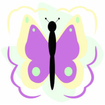 Pretty Yellow And Purple Butterfly Ornament photo sculptures