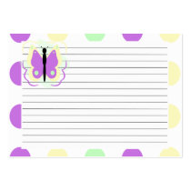 Pretty Yellow And Purple Butterfly Recipe Card business cards