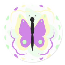 Pretty Yellow And Purple Butterfly Sticker by bugspot Pretty Yellow And Purple Butterfly Sticker
