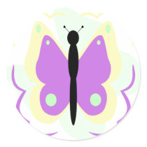Pretty Yellow And Purple Butterfly Sticker by bugspot Pretty Yellow And Purple Butterfly Sticker