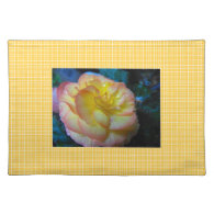 pretty yellow begonia flower place mat